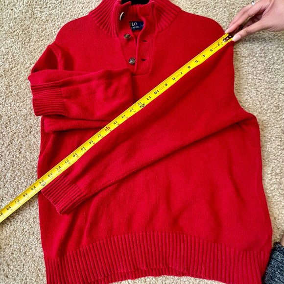 Polo Ralph Lauren 100% Cotton Men's 1/4 Button Mock Neck Sweater - Picture 7 of 9